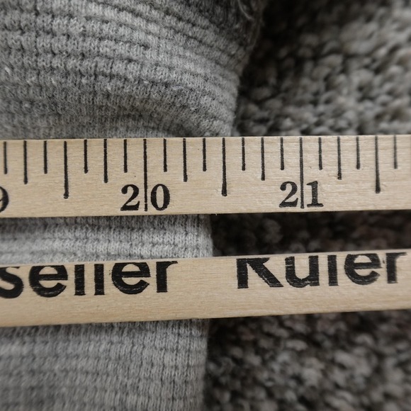 Eddie Bauer Sweater Mens M Gray Waffle Knit Thermal Crewneck Pullover Outdoor - Picture 7 of 11